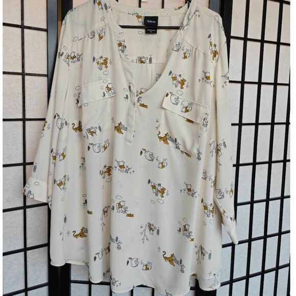 Disney Winnie The Pooh & Friends Light Yellow Pullover Blouse Torrid Harper 4X - Picture 1 of 5